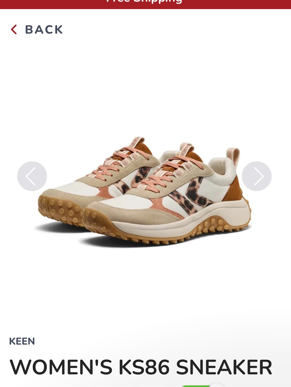 Keen KS86 casual sneaker with leopard print K. Worn twice sz41w - Picture 6 of 6